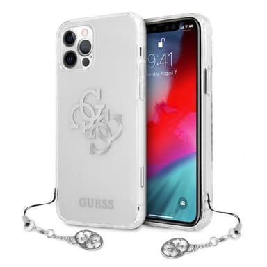 Guess iPhone 12 Pro Max Kuori 4G Logo Hopea Kirkas