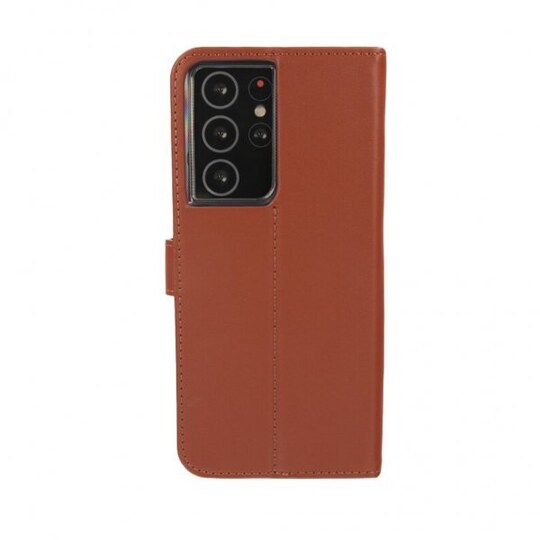 Valenta Samsung Galaxy S21 Ultra Kotelo Book Case Leather Ruskea