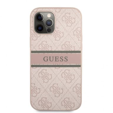 Guess iPhone 12/iPhone 12 Pro Kuori Printed Stripe Vaaleanpunainen