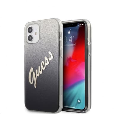 Guess iPhone 12 Mini Kuori Vintage Gradient Musta
