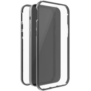 Black Rock iPhone 12 Mini Kuori 360° Real Glass Case Musta Läpinäkyvä