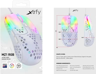 Xtrfy MZ1 Zy’s Rail pelihiiri (valkoinen)