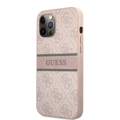 Guess iPhone 12/iPhone 12 Pro Kuori Printed Stripe Vaaleanpunainen