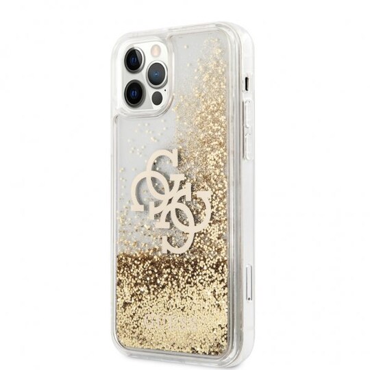iPhone 12 Pro Max Kuori Liquid Glitter Kulta Kirkas