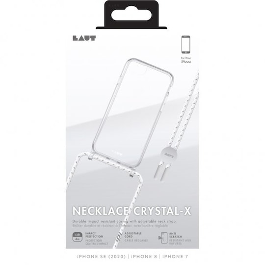 LAUT iPhone 6/6S/7/8/SE Kuori Crystal-X Necklace Ultra Clear