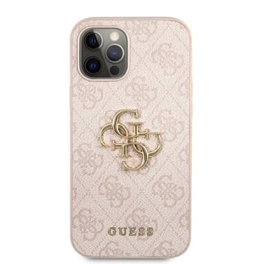 Guess iPhone 12 Pro Max Kuori Metal Logo Vaaleanpunainen