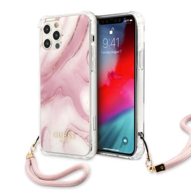 Guess iPhone 12/iPhone 12 Pro Kuori Marble Vaaleanpunainen
