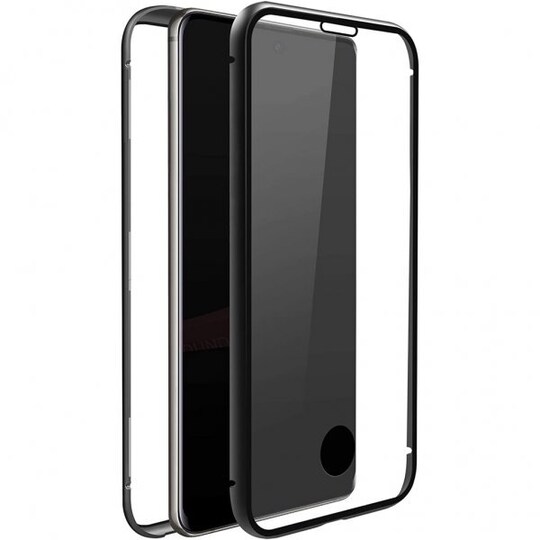 Samsung Galaxy S21 Ultra Kuori 360° Real Glass Case Musta Läpinäkyvä