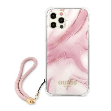 Guess iPhone 12/iPhone 12 Pro Kuori Marble Vaaleanpunainen