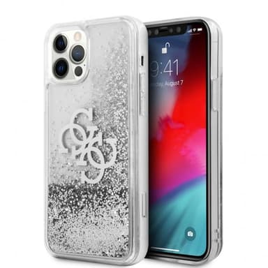 Guess iPhone 12 Pro Max Kuori Liquid Glitter Hopea Kirkas