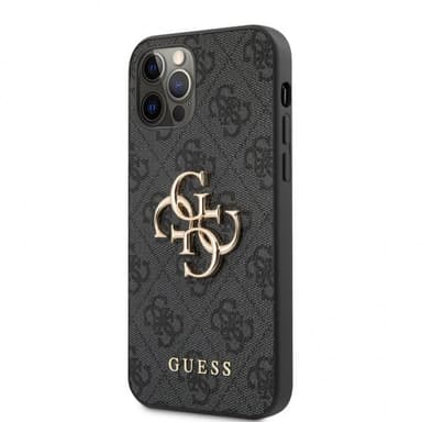 Guess iPhone 12/iPhone 12 Pro Kuori Metal Logo Harmaa