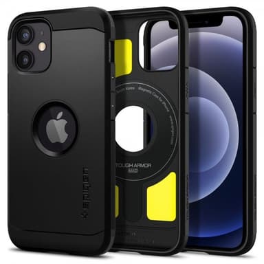 Spigen iPhone 12 Mini Kuori Tough Armor Mag Musta