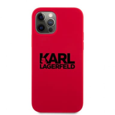 Karl Lagerfeld iPhone 12/iPhone 12 Pro Kuori Stack Logo Musta Punainen