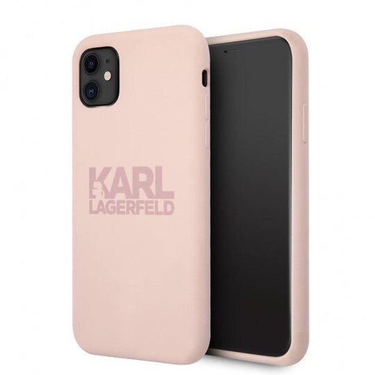 Karl Lagerfeld iPhone 11 Kuori Stack Logo Vaaleanpunainen
