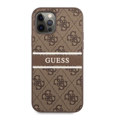 Guess iPhone 12/iPhone 12 Pro Kuori Printed Stripe Ruskea
