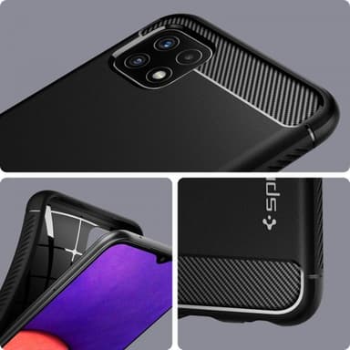 Spigen Samsung Galaxy A22 5G Kuori Rugged Armor Matte Black