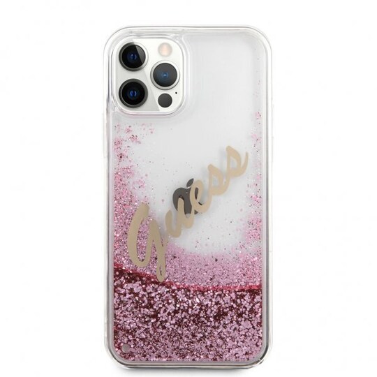 iPhone 12 Pro Max Kuori Liquid Glitter Vintage Vaaleanpunainen