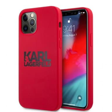Karl Lagerfeld iPhone 12/iPhone 12 Pro Kuori Stack Logo Musta Punainen
