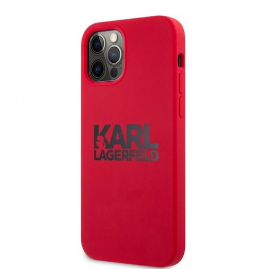 Karl Lagerfeld iPhone 12/iPhone 12 Pro Kuori Stack Logo Musta Punainen