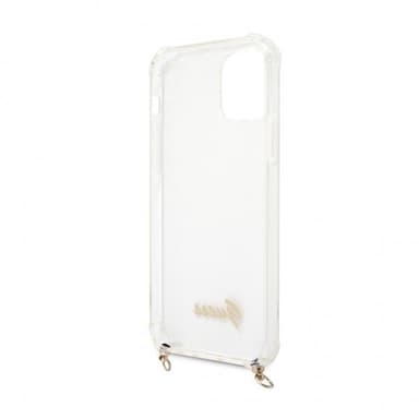 Guess iPhone 12/iPhone 12 Pro Kuori Chain & Script Kulta Kirkas