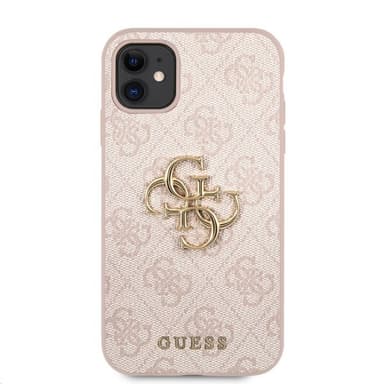 Guess iPhone 11 Kuori Metal Logo Vaaleanpunainen