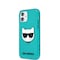 Karl Lagerfeld iPhone 12 Mini Kuori Choupette Fluo Sininen