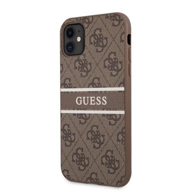 Guess iPhone 11 Kuori Printed Stripe Ruskea