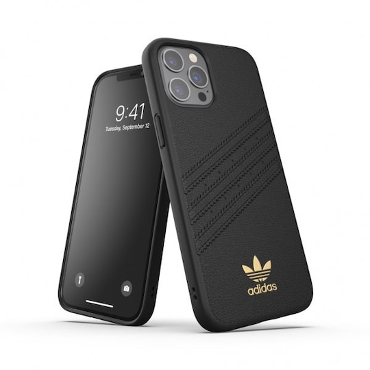 Adidas iPhone 12 Pro Max Kuori Moulded Case PU Premium Musta