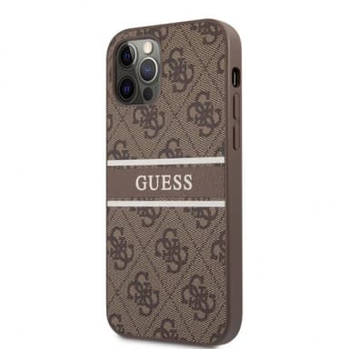 Guess iPhone 12/iPhone 12 Pro Kuori Printed Stripe Ruskea