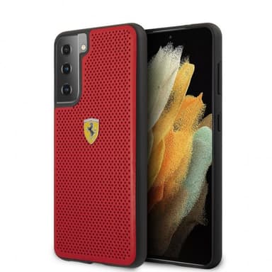 Ferrari Samsung Galaxy S21 Plus Kuori Logo Perforoitu Punainen