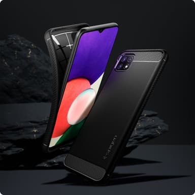 Spigen Samsung Galaxy A22 5G Kuori Rugged Armor Matte Black