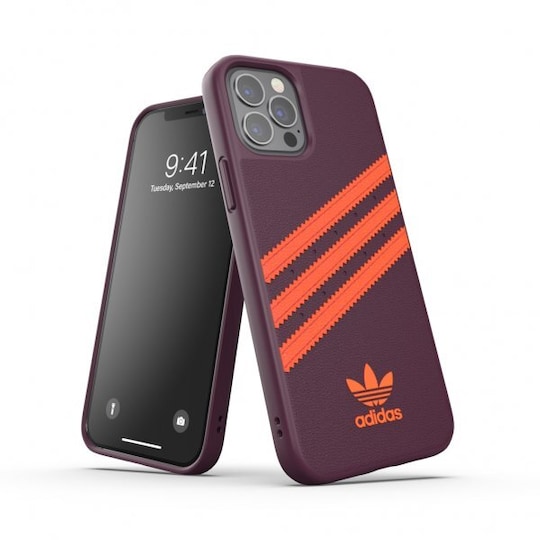 Adidas iPhone 12/iPhone 12 Pro Kuori Moulded Case PU Maroon/Solar Oranssi
