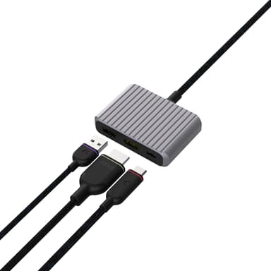 Unisynk 3 Port USB-C hubi (harmaa)