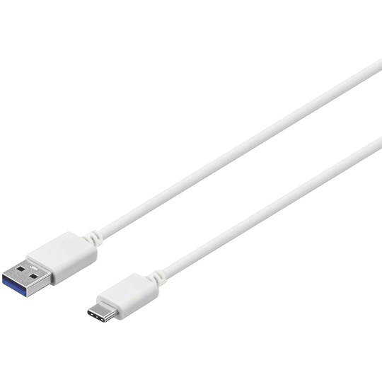 Sandstrøm USB-A - USB-C kaapeli 1,2 m (valkoinen)