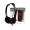 Gembird MHS-002 stereokuulokkeet 3,5 mm, musta/punainen, sisäänrakennettu mikrofoni