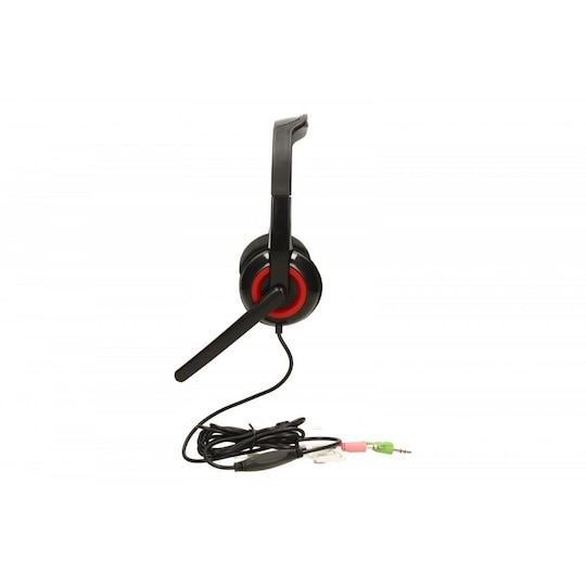 Gembird MHS-002 stereokuulokkeet 3,5 mm, musta/punainen, sisäänrakennettu mikrofoni