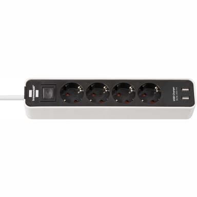 Haaroitusliitin 4-suuntainen 2xUSB 1,5 m b / w