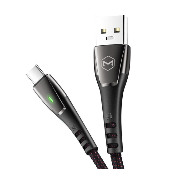 Mcdodo USB A–C pikalaturikaapeli, 5 A, 1,5 m, Huawei flash-laturi 10 V 4 A, Oppo Xiaomi -tuki, Qualcomm QC4.0