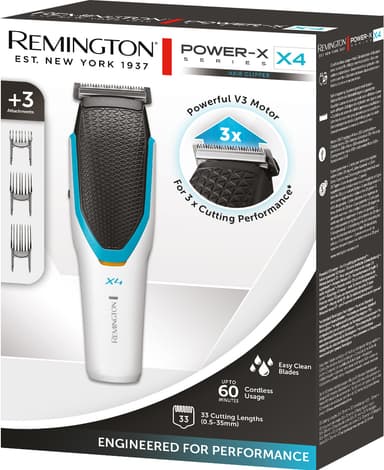 Remington Power-X Series X4 hiustenleikkuukone HC4000 (valk./sin.)