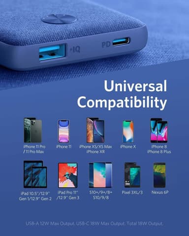 Anker PowerCore III sense 10 000 mAh varavirtalähde (sininen)