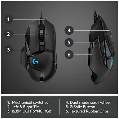 Logitech G502 Hero USB pelihiiri (musta)