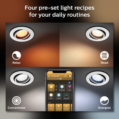 Philips Hue Centura upotettu spottivalo 3x5,7W (alumiini)