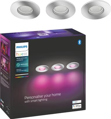 Philips Hue Xamento upotettu spottivalo, 3x5W (kromi)