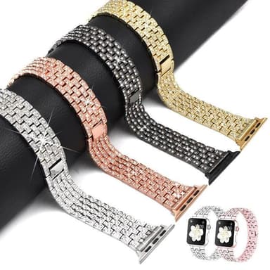 SKALO Teräsranneke Bling Apple Watch 38/40/41mm - Pinkki