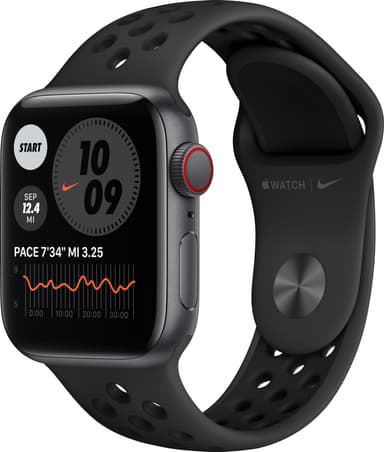 Apple Watch Nike SE 40 mm LTE (harmaa alu./antr. musta sport-ranneke)
