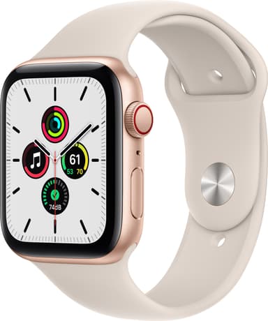 Apple Watch SE 44 mm LTE (kultainen alu./tähtivalkea sport-ranneke)