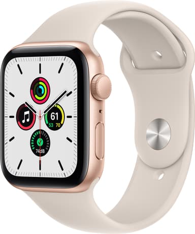 Apple Watch SE 44 mm GPS (kultainen alu./tähtivalkea sport-ranneke)