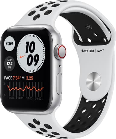 Apple Watch Nike SE 44 mm LTE (hop. alum./platinamusta sport-ranneke)