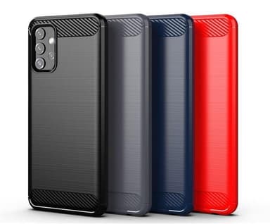 SKALO Samsung A32 5G Armor Carbon Iskunkestävä TPU suojakuori - Sininen