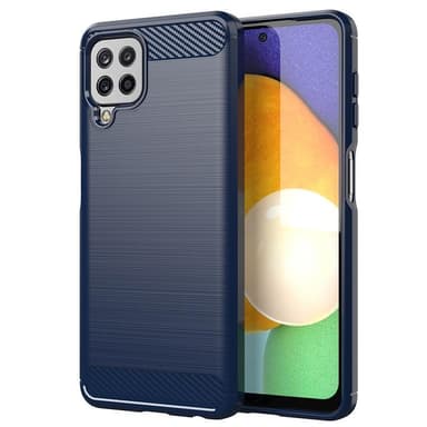 SKALO Samsung A22 4G Armor Carbon Iskunkestävä TPU suojakuori - Sininen